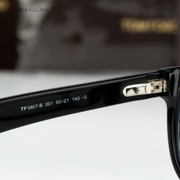 Tom Ford Women Eyeglasses Black Blue Light Block Round FT5807-B/O 001 BRAND NEW main image 6